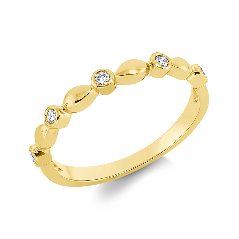 Ring    aus 750/-18 Karat Gelbgold mit 5 Diamanten 0