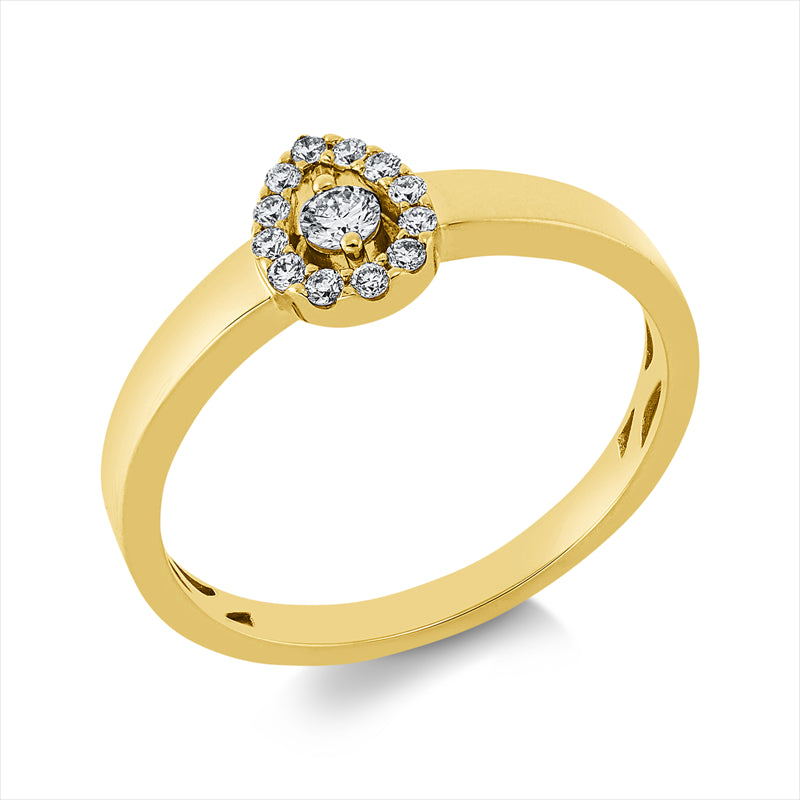 Ring    aus 750/-18 Karat Gelbgold mit 13 Diamanten 0