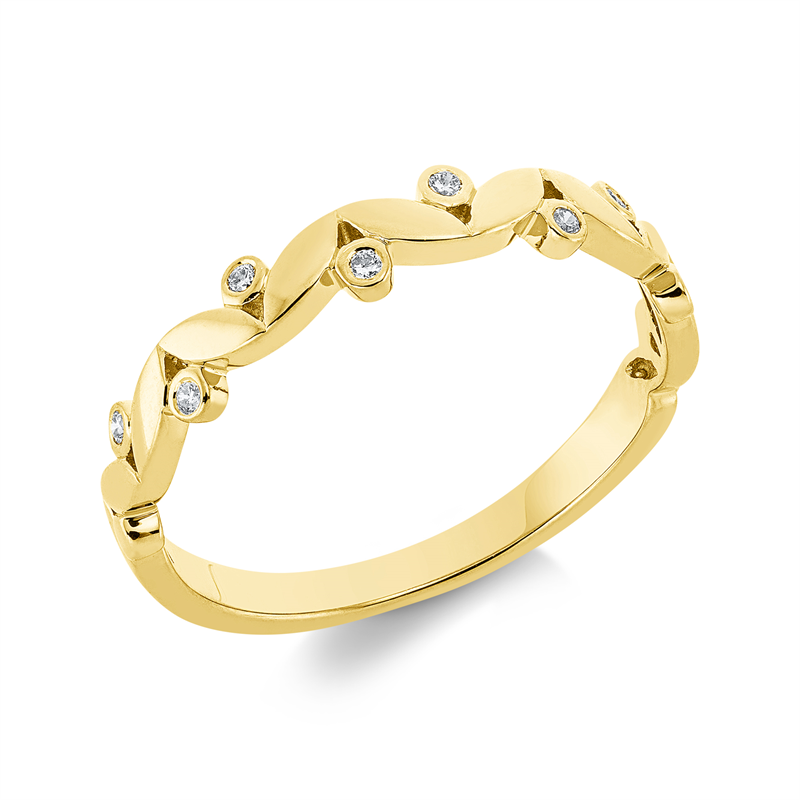 Ring    aus 750/-18 Karat Gelbgold mit 8 Diamanten 0