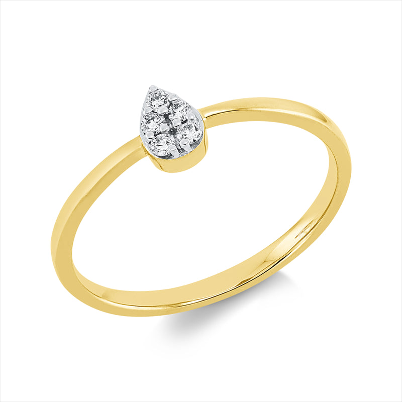 Ring    aus 750/-18 Karat Gelbgold mit 5 Diamanten 0