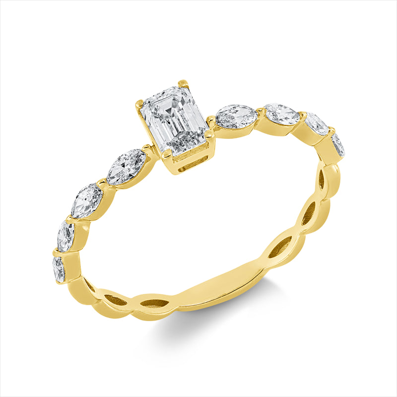 Ring    aus 750/-18 Karat Gelbgold mit 9 Diamanten 0
