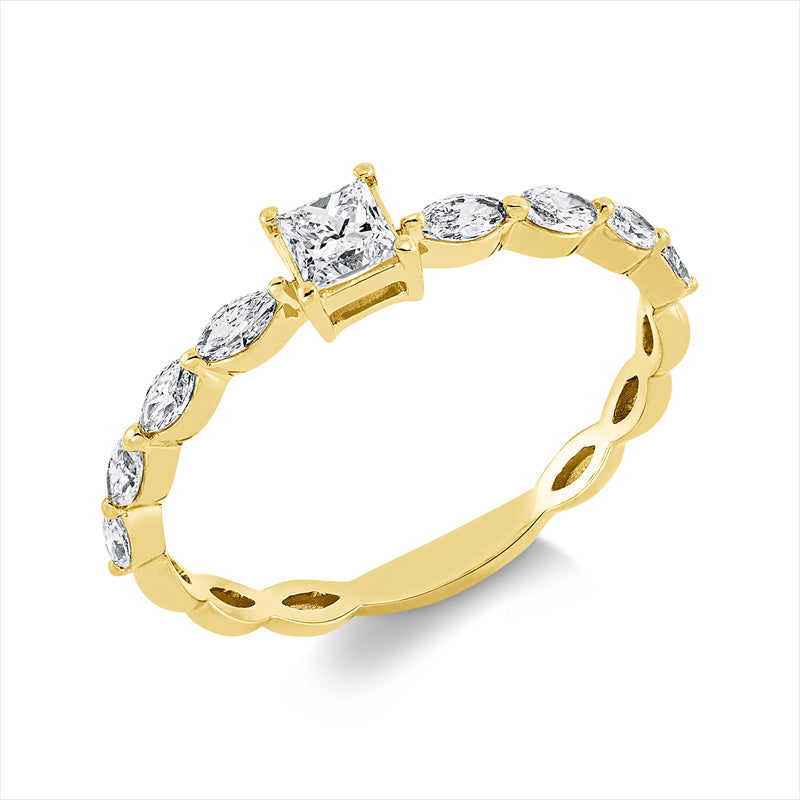 Ring    aus 750/-18 Karat Gelbgold mit 9 Diamanten 0