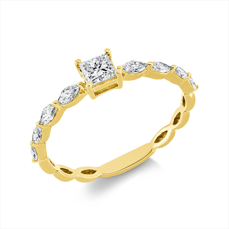 Ring    aus 750/-18 Karat Gelbgold mit 9 Diamanten 0
