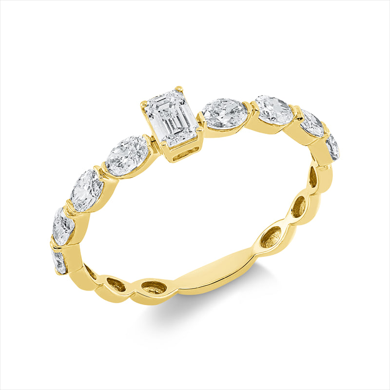 Ring    aus 750/-18 Karat Gelbgold mit 9 Diamanten 0