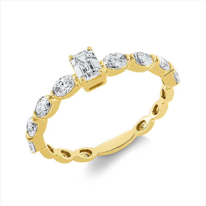 Ring    aus 750/-18 Karat Gelbgold mit 9 Diamanten 0