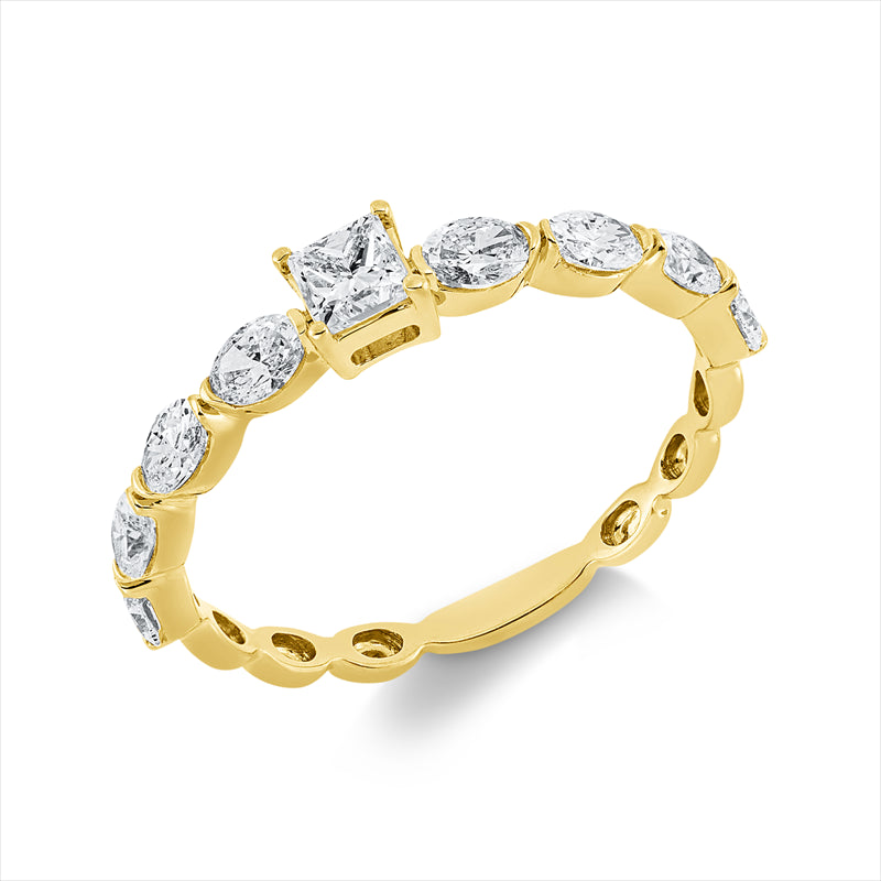 Ring    aus 750/-18 Karat Gelbgold mit 9 Diamanten 0