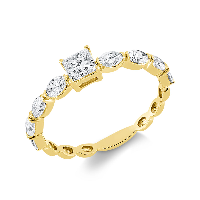 Ring    aus 750/-18 Karat Gelbgold mit 9 Diamanten 0