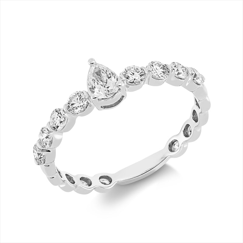 Ring    aus 750/-18 Karat Weißgold mit 9 Diamanten 0