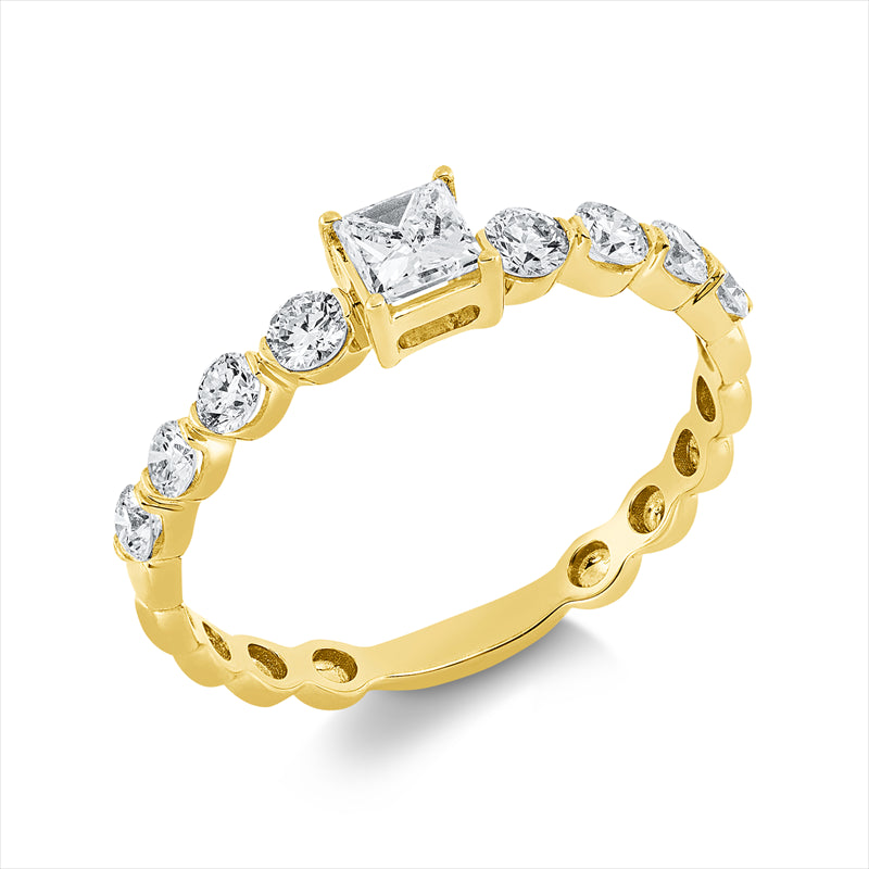 Ring    aus 750/-18 Karat Gelbgold mit 9 Diamanten 0