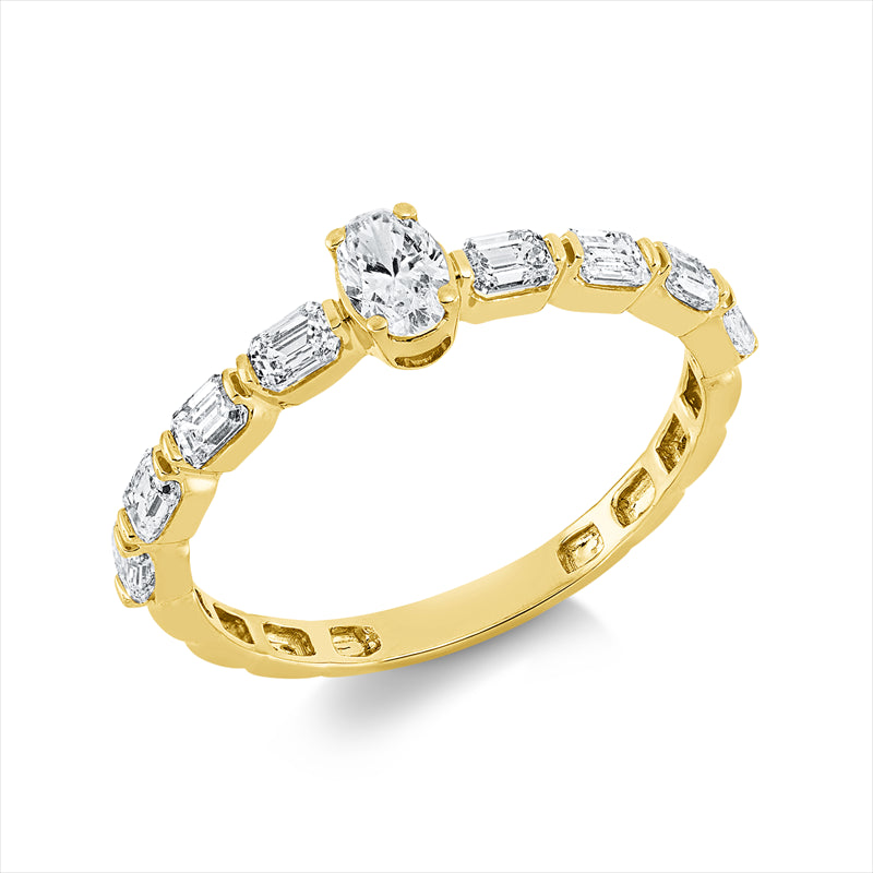 Ring    aus 750/-18 Karat Gelbgold mit 9 Diamanten 0