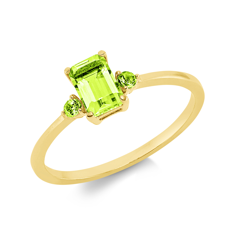 Ring mit Peridot  aus 750/-18 Karat Gelbgold  