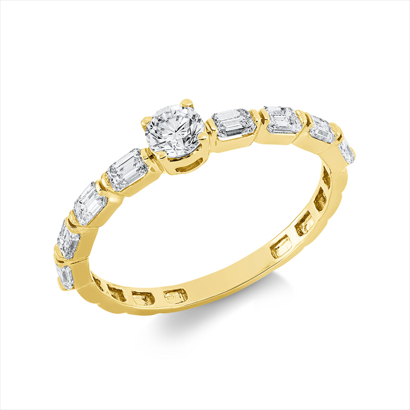 Ring    aus 750/-18 Karat Gelbgold mit 9 Diamanten 0