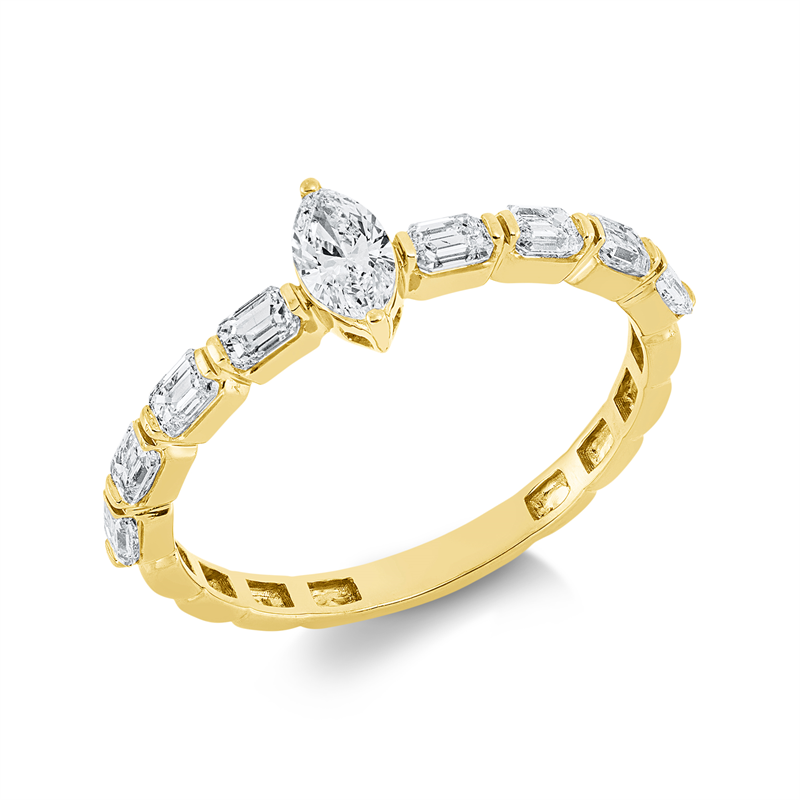 Ring    aus 750/-18 Karat Gelbgold mit 9 Diamanten 0