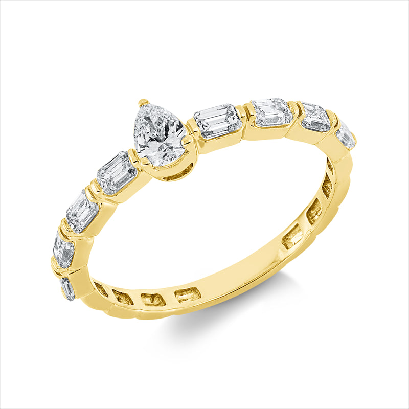 Ring    aus 750/-18 Karat Gelbgold mit 9 Diamanten 0