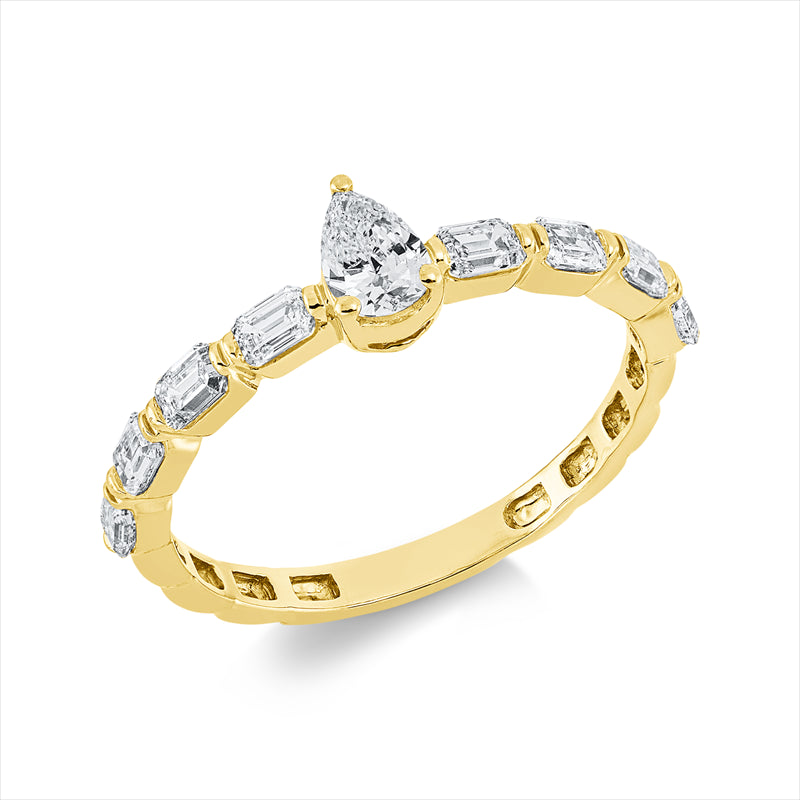Ring    aus 750/-18 Karat Gelbgold mit 9 Diamanten 0