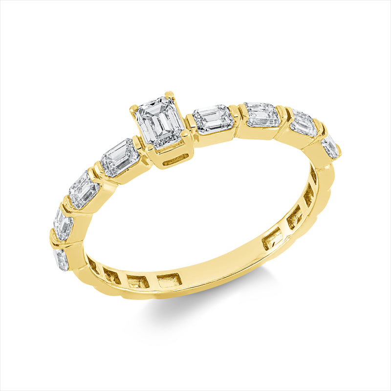 Ring    aus 750/-18 Karat Gelbgold mit 9 Diamanten 0