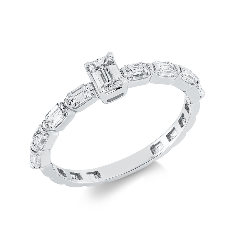 Ring    aus 750/-18 Karat Weißgold mit 9 Diamanten 0