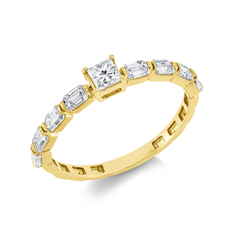 Ring    aus 750/-18 Karat Gelbgold mit 9 Diamanten 0