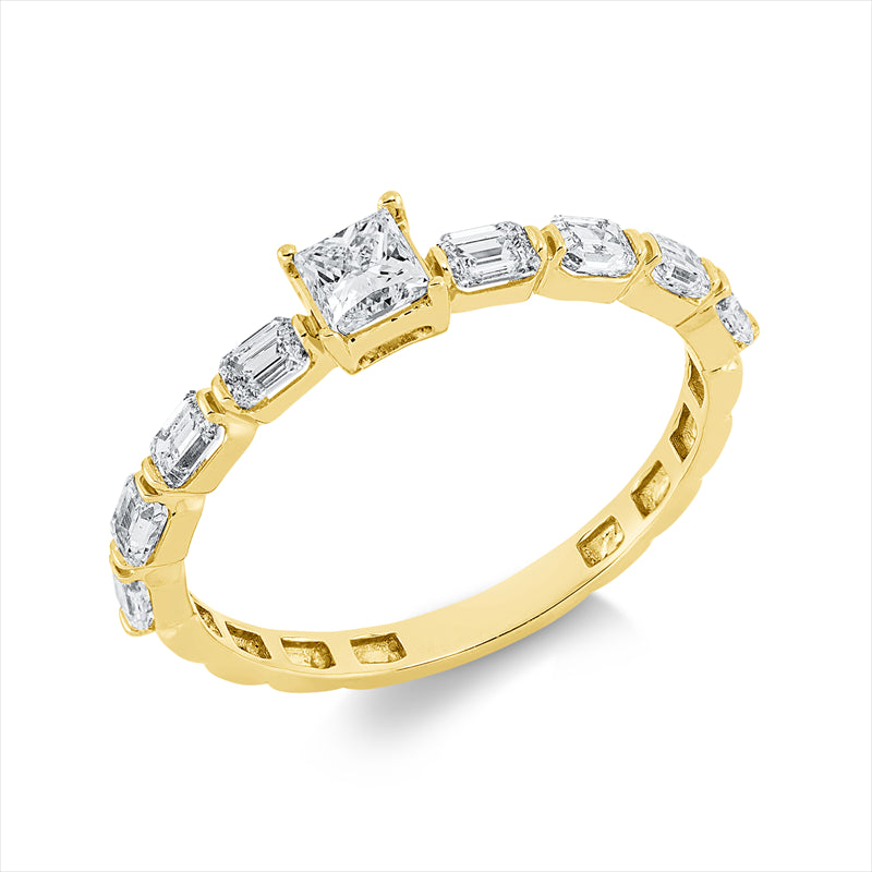 Ring    aus 750/-18 Karat Gelbgold mit 9 Diamanten 0