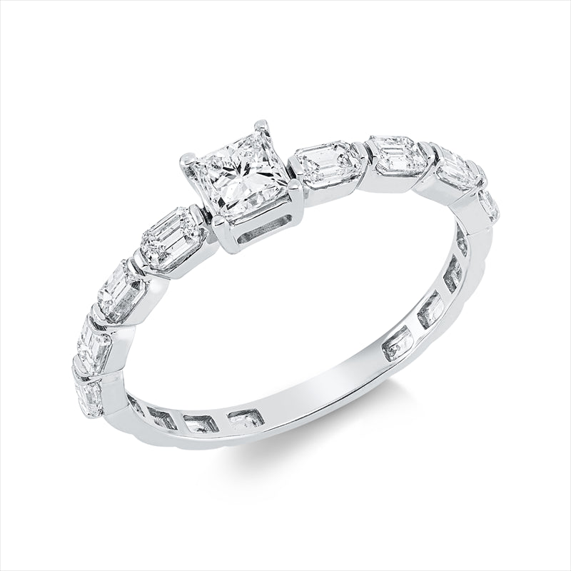 Ring    aus 750/-18 Karat Weißgold mit 9 Diamanten 0