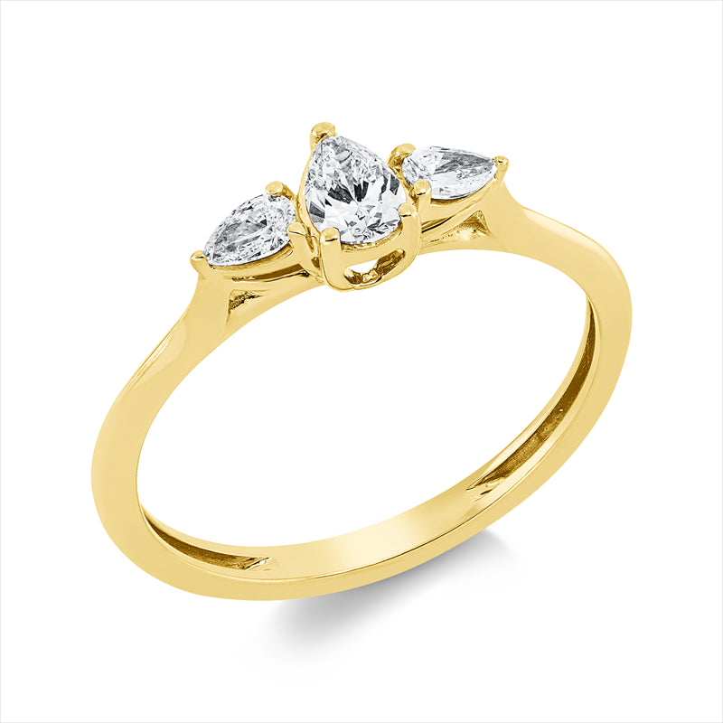 Ring    aus 750/-18 Karat Gelbgold mit 3 Diamanten 0