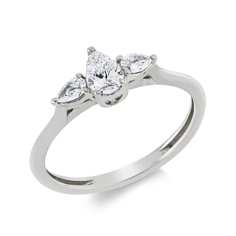 Ring    aus 750/-18 Karat Weißgold mit 3 Diamanten 0