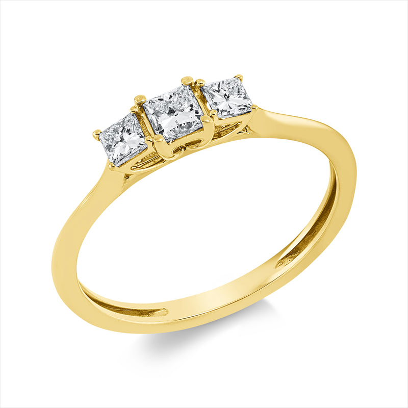 Ring    aus 750/-18 Karat Gelbgold mit 3 Diamanten 0
