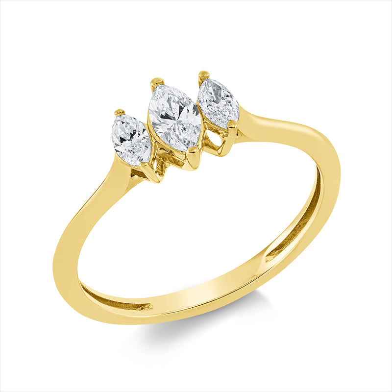 Ring    aus 750/-18 Karat Gelbgold mit 3 Diamanten 0