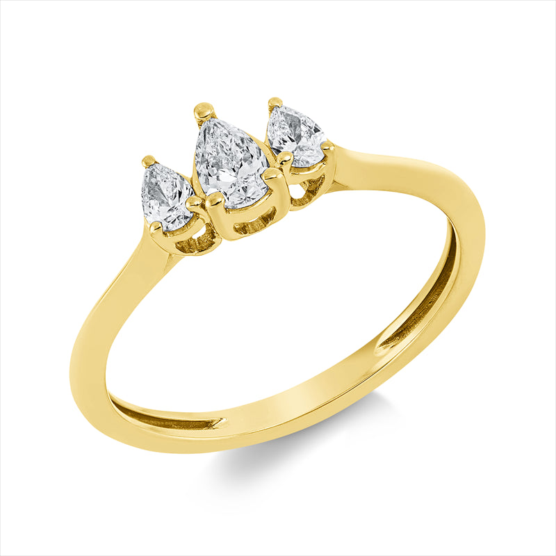 Ring    aus 750/-18 Karat Gelbgold mit 3 Diamanten 0