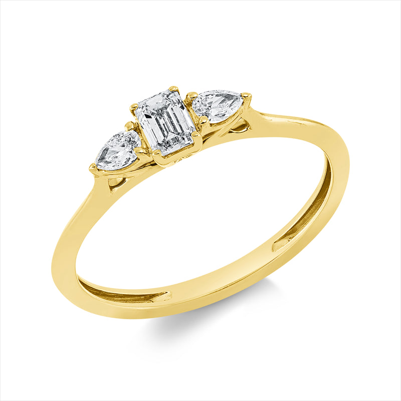 Ring    aus 750/-18 Karat Gelbgold mit 3 Diamanten 0