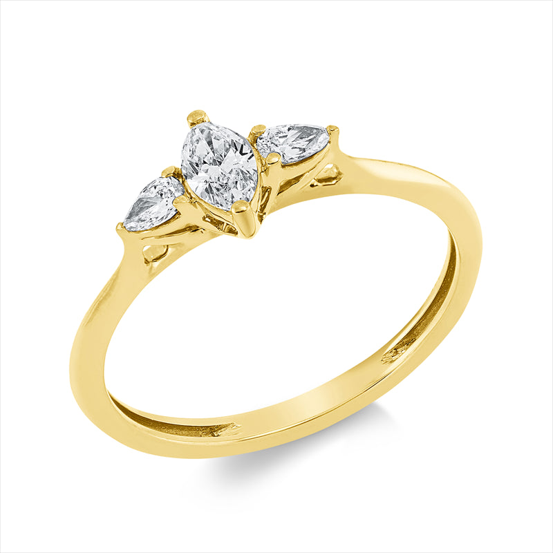 Ring    aus 750/-18 Karat Gelbgold mit 3 Diamanten 0