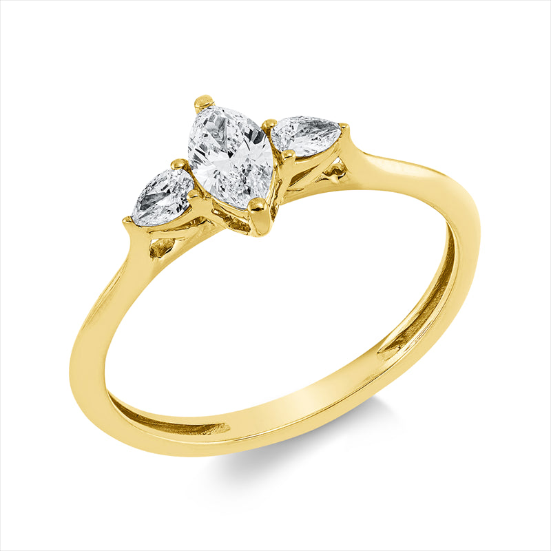 Ring    aus 750/-18 Karat Gelbgold mit 3 Diamanten 0