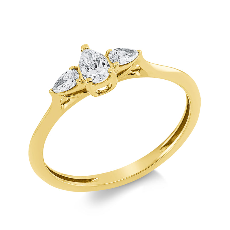 Ring    aus 750/-18 Karat Gelbgold mit 3 Diamanten 0