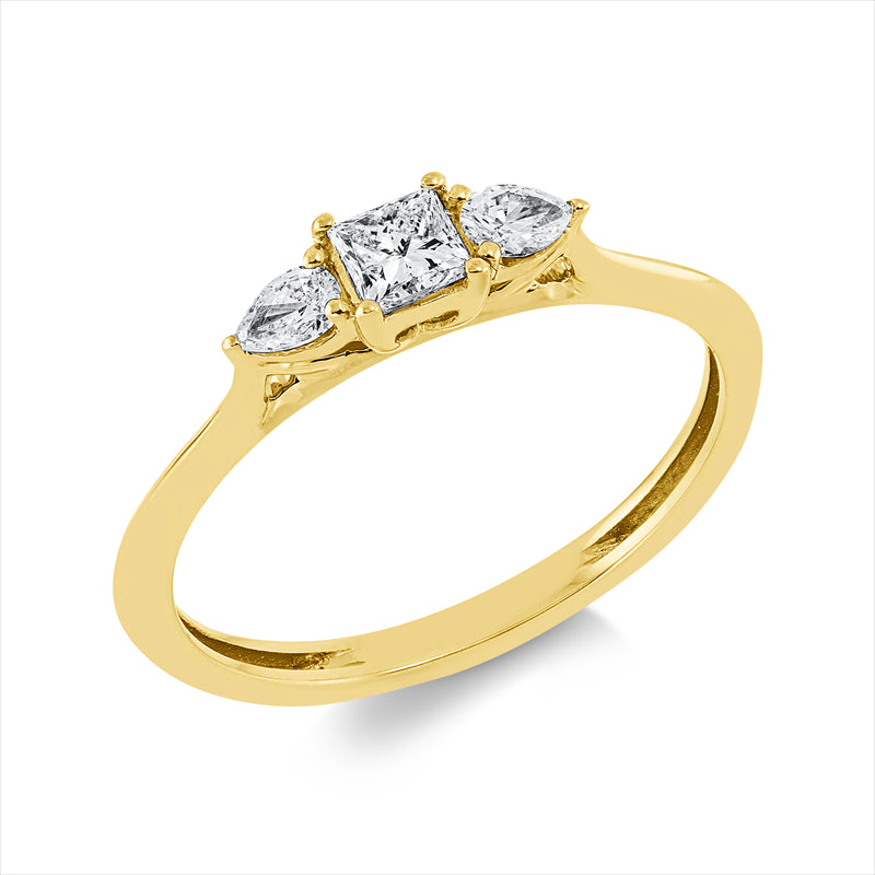 Ring    aus 750/-18 Karat Gelbgold mit 3 Diamanten 0
