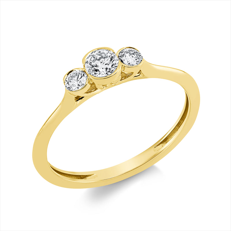 Ring    aus 750/-18 Karat Gelbgold mit 3 Diamanten 0