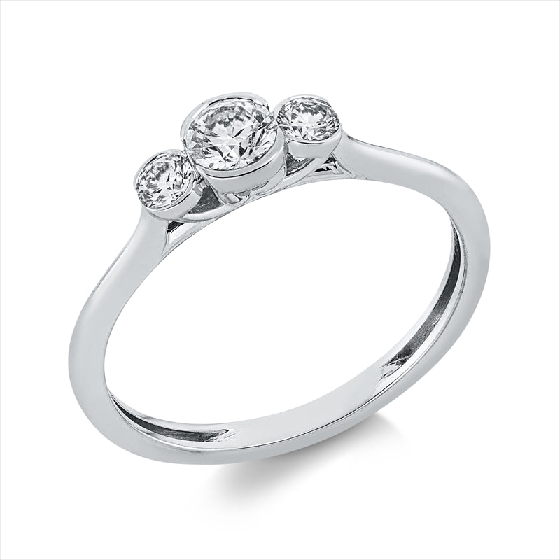 Ring    aus 750/-18 Karat Weißgold mit 3 Diamanten 0