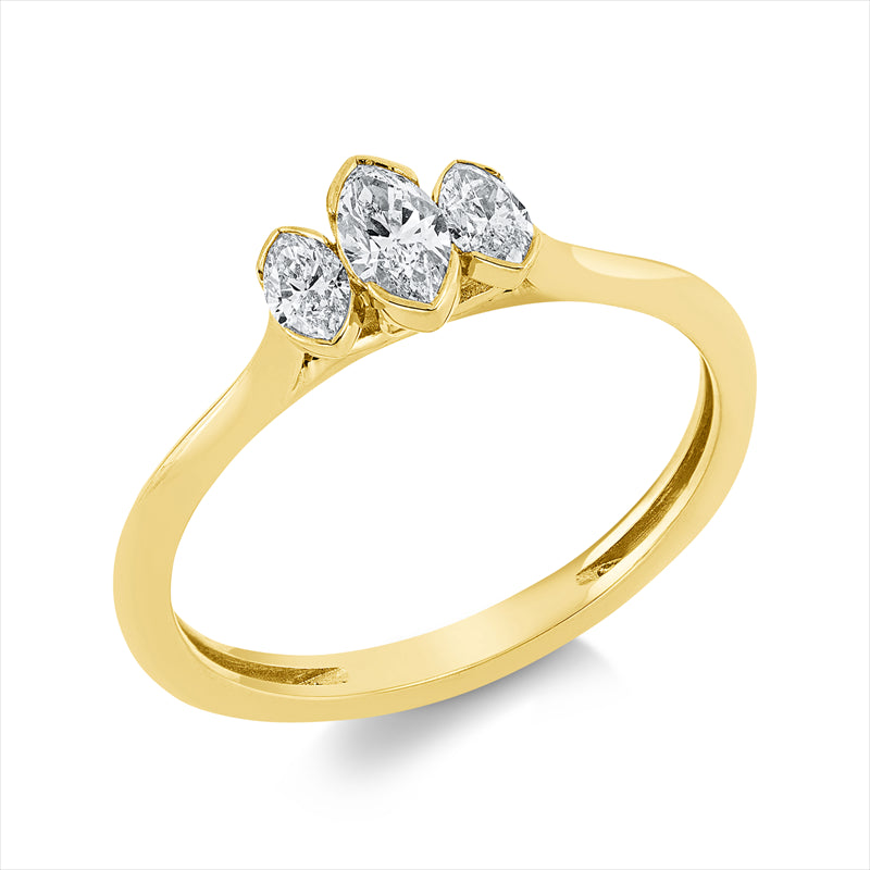 Ring    aus 750/-18 Karat Gelbgold mit 3 Diamanten 0