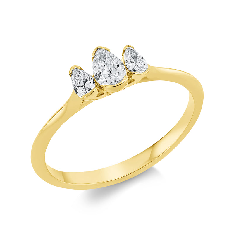 Ring    aus 750/-18 Karat Gelbgold mit 3 Diamanten 0