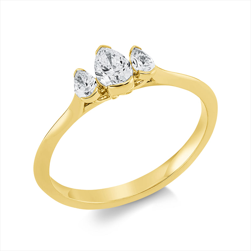 Ring    aus 750/-18 Karat Gelbgold mit 3 Diamanten 0