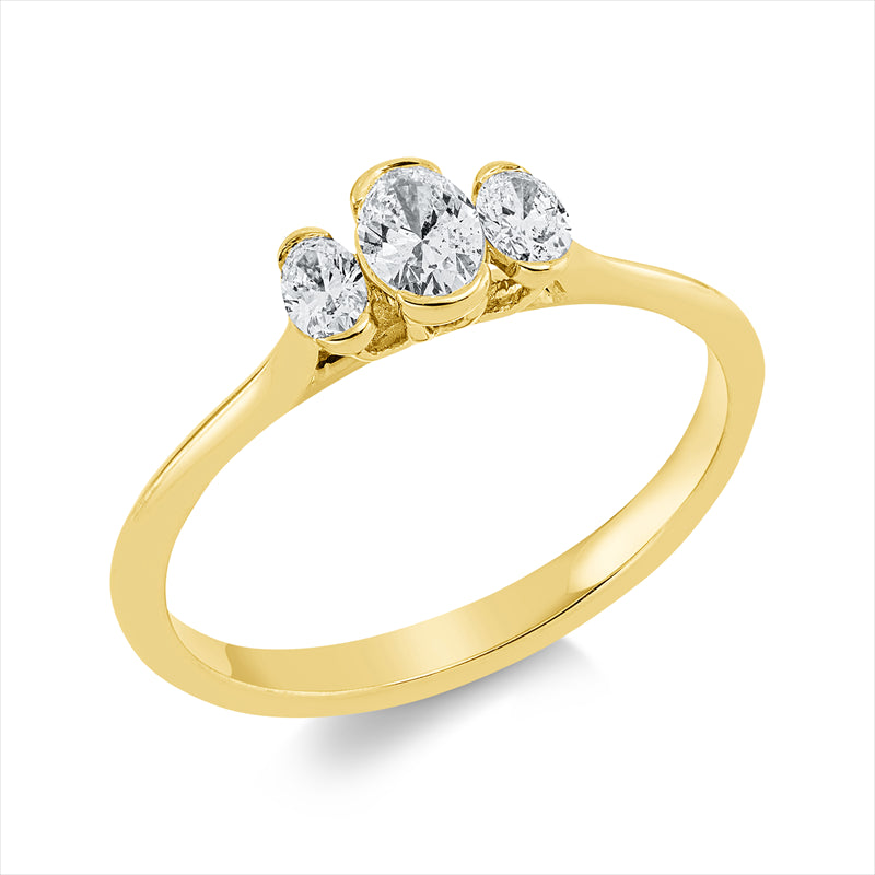 Ring    aus 750/-18 Karat Gelbgold mit 3 Diamanten 0
