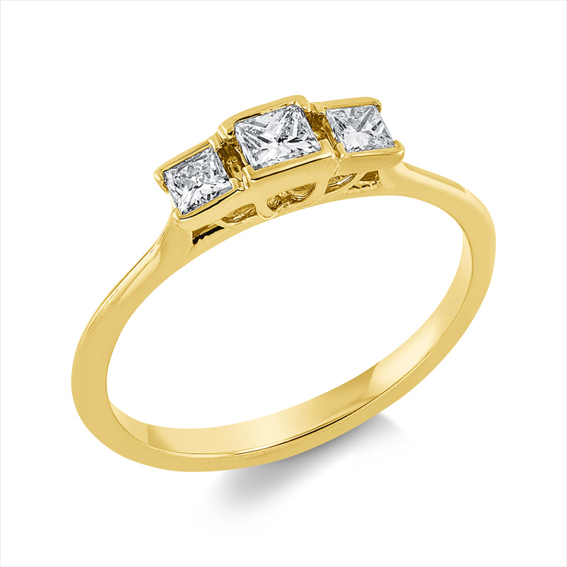 Ring    aus 750/-18 Karat Gelbgold mit 3 Diamanten 0