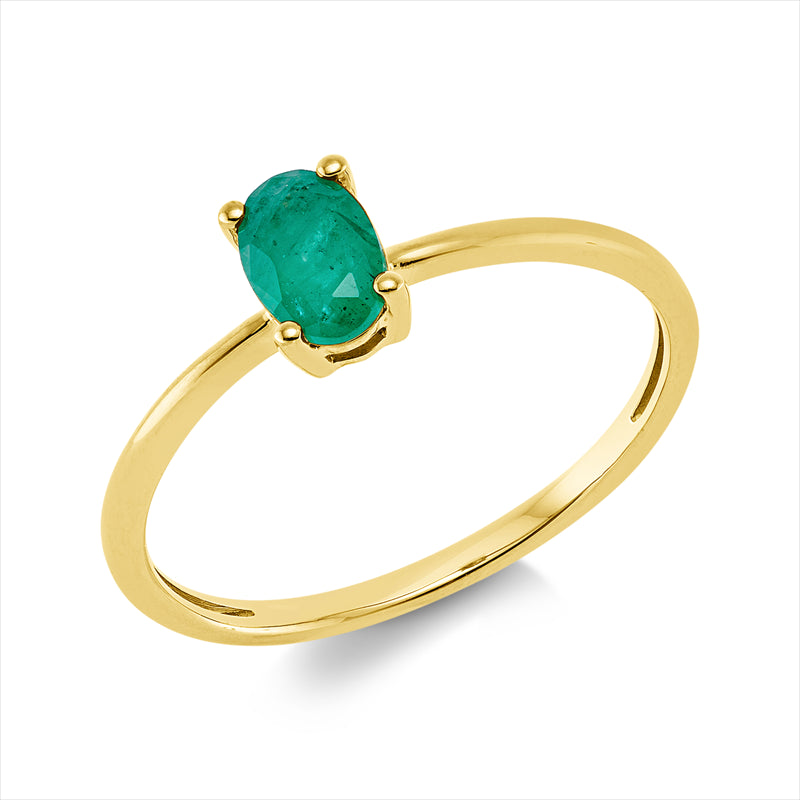 Ring mit Smaragd  aus 750/-18 Karat Gelbgold  