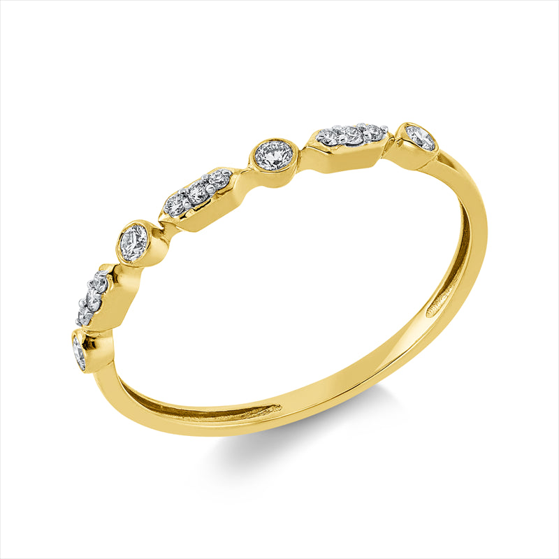 Ring    aus 750/-18 Karat Gelbgold mit 13 Diamanten 0