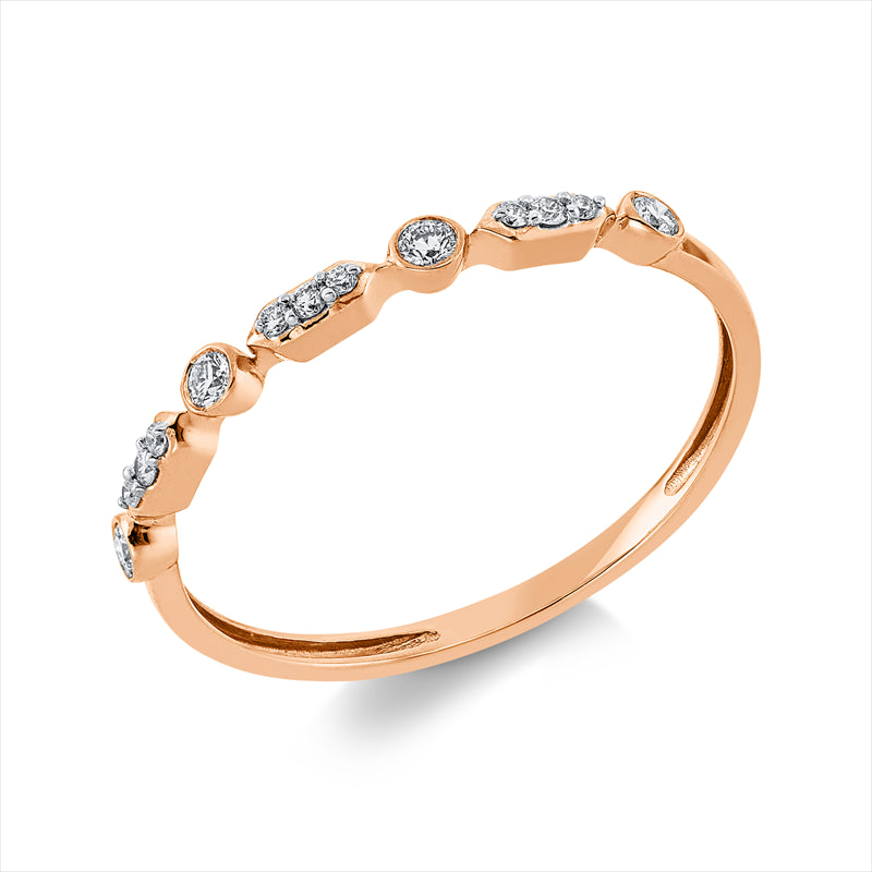 Ring    aus 750/-18 Karat Rotgold mit 13 Diamanten 0