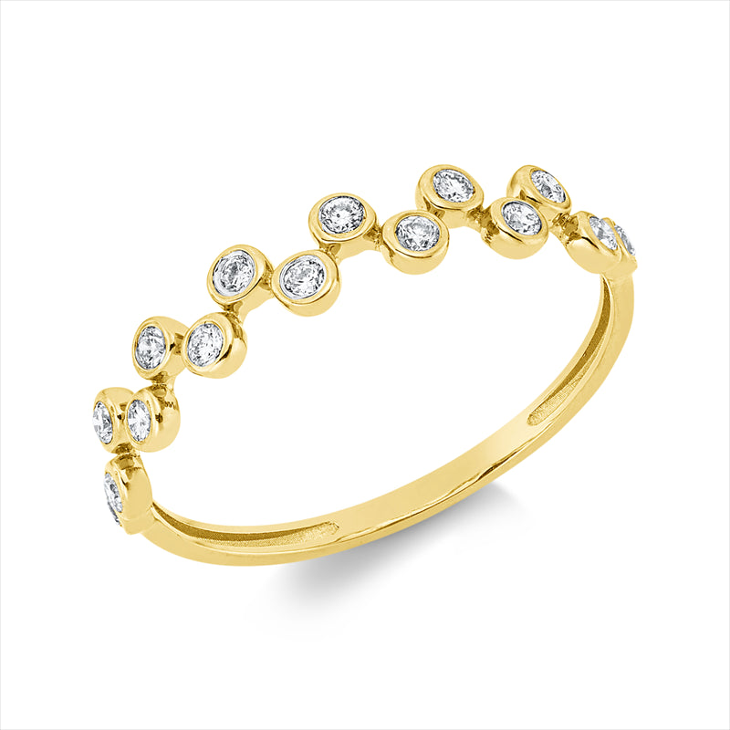 Ring    aus 750/-18 Karat Gelbgold mit 15 Diamanten 0