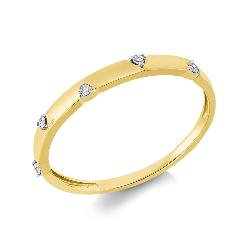 Ring    aus 750/-18 Karat Gelbgold mit 5 Diamanten 0