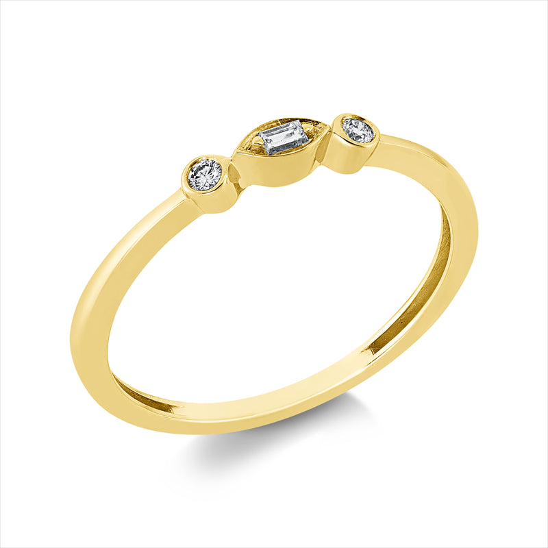 Ring    aus 750/-18 Karat Gelbgold mit 3 Diamanten 0