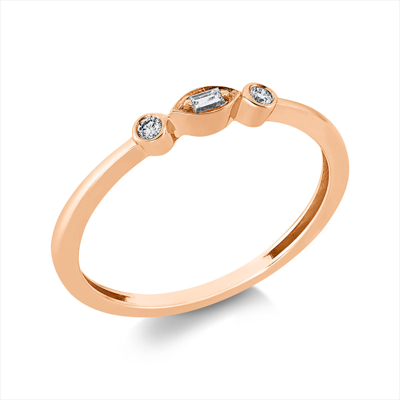 Ring    aus 750/-18 Karat Rotgold mit 3 Diamanten 0