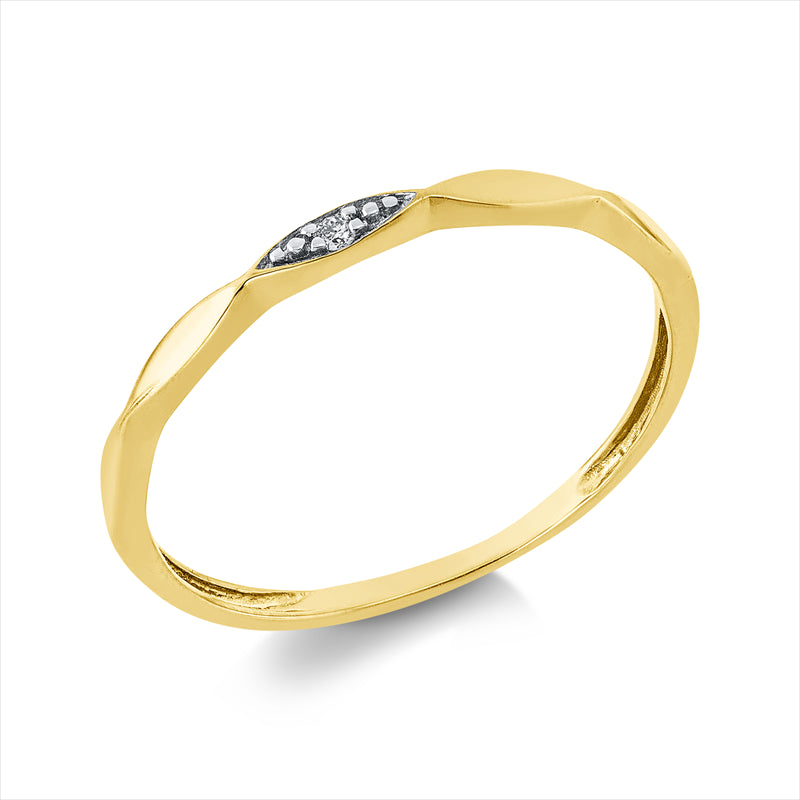 Ring    aus 750/-18 Karat Gelbgold mit 1 Diamant 0