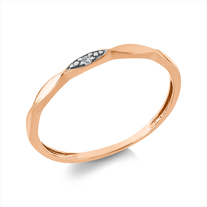 Ring    aus 750/-18 Karat Rotgold mit 1 Diamant 0